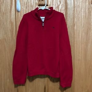 Boy’s Tommy Bahama red cotton 1/4 zip sweater size 7/8